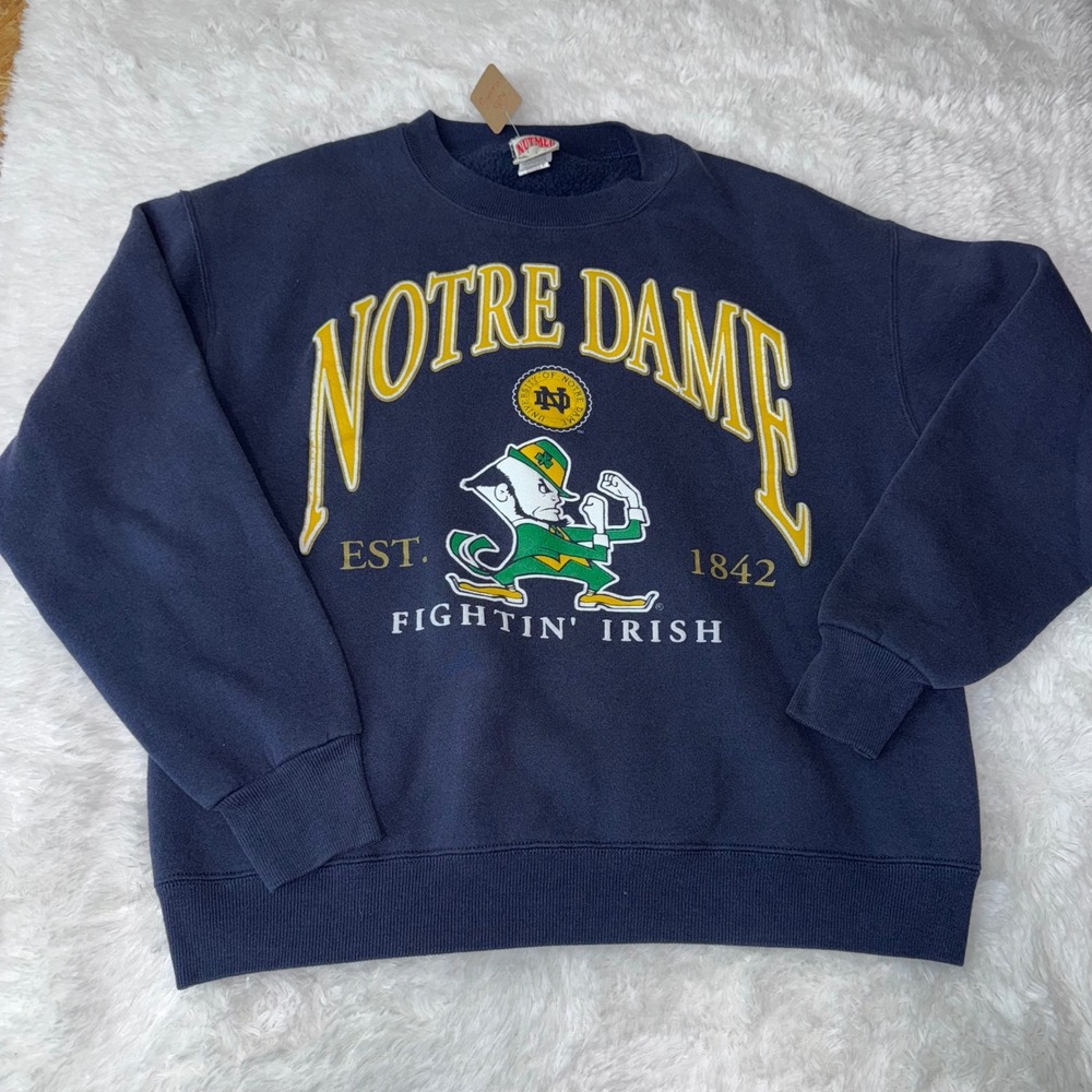 VINTAGE NUTMEG MILLS NOTRE DAME FIGHTIN IRISH SWEATSHIRT MENS SIZE‎ MEDIUM